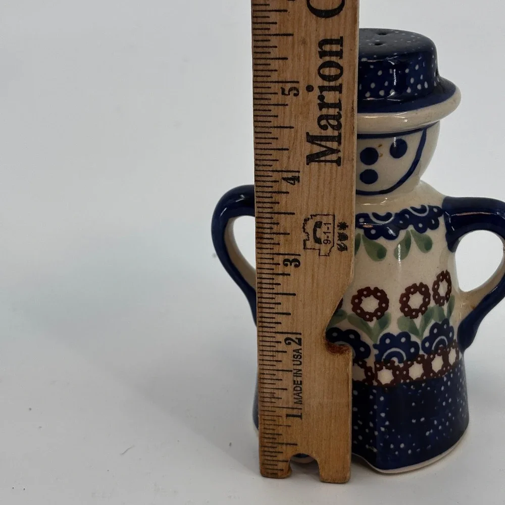Manufaktura Polish Pottery Figural Salt Shaker Stoneware Boleslawiec Poland #112